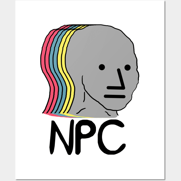 NPC Wojak Meme Wall Art by Barnyardy